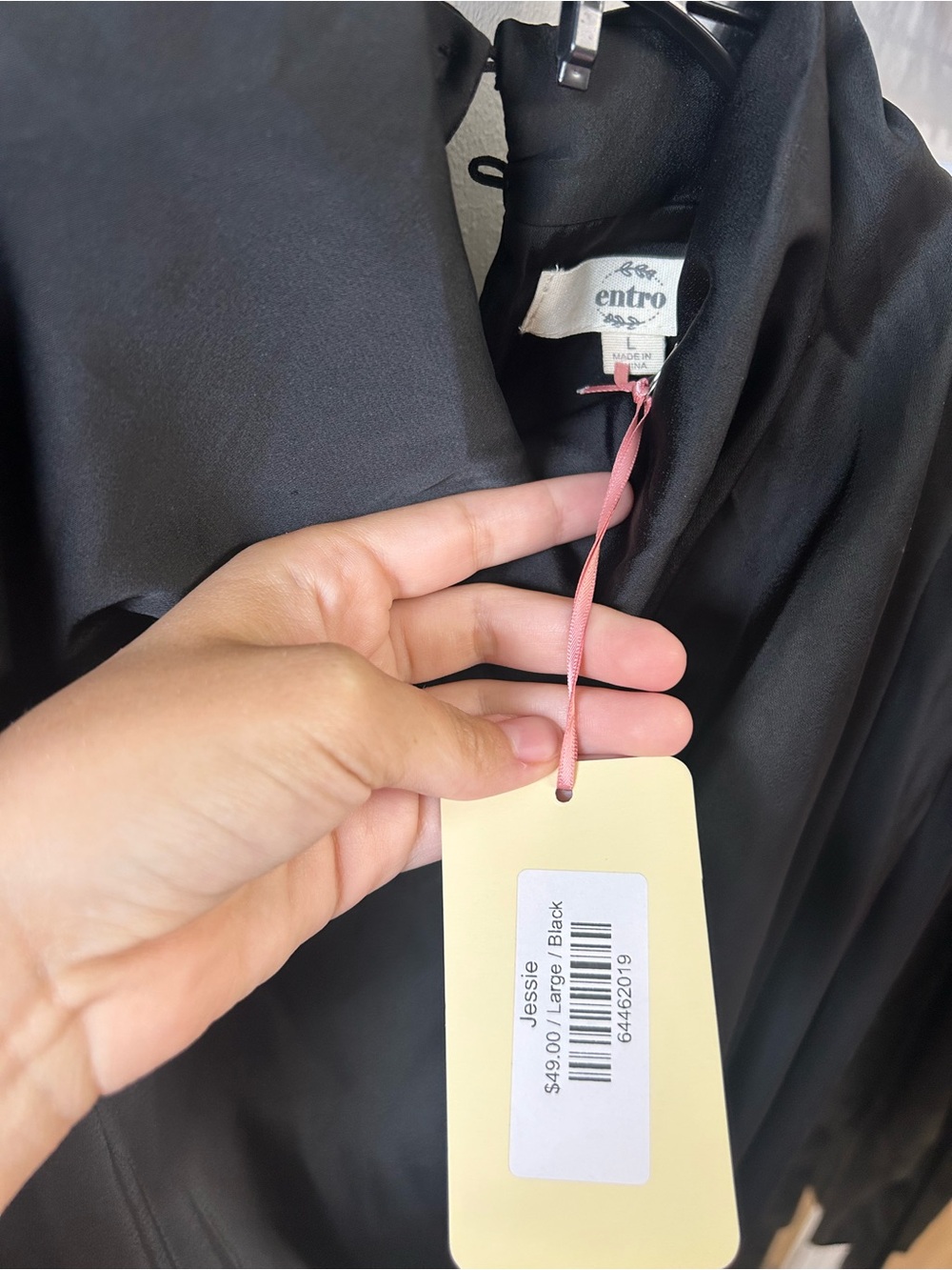entro Black Satin Draped Midi Dress - Picture 2 of 3